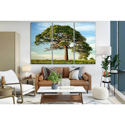 Green Tree Under Blue Sky №SL515 Ready to Hang Canvas Print - Zellart Canvas Prints 0new, ALL_Products, Trees Wall Art