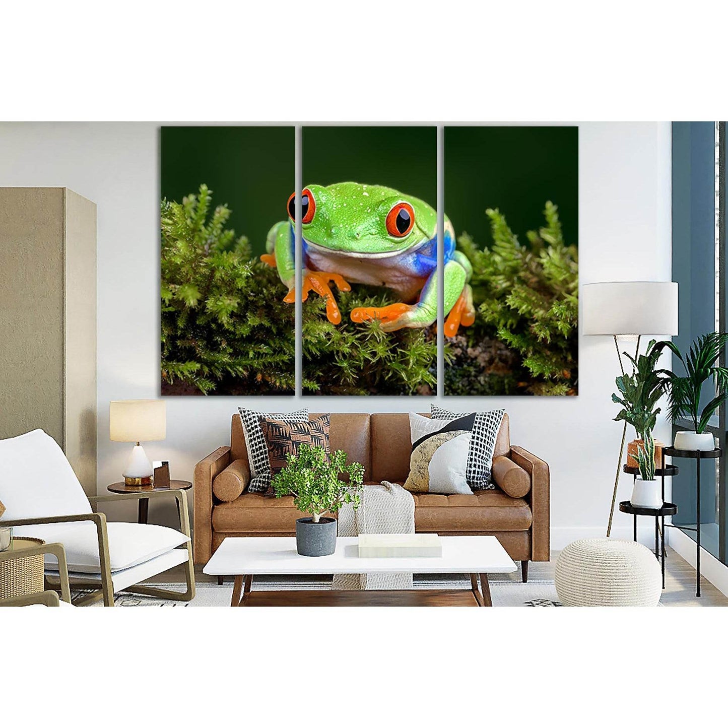 Green Tropical Frog №SL1045 Ready to Hang Canvas Print - Zellart Canvas Prints 0new, ALL_Products, Animals & Wildlife
