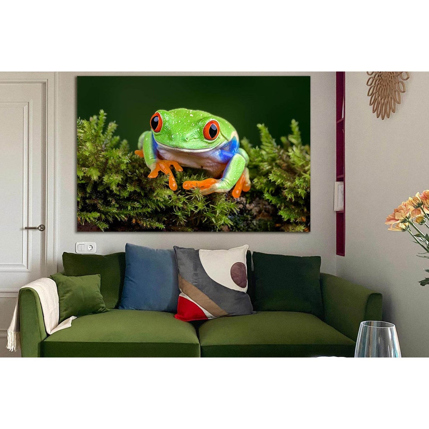 Green Tropical Frog №SL1045 Ready to Hang Canvas Print - Zellart Canvas Prints 0new, ALL_Products, Animals & Wildlife