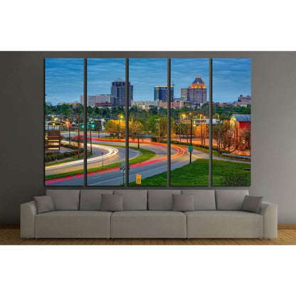Greensboro, North Carolina, USA downtown skyline №1744 Ready to Hang Canvas PrintCanvas art arrives ready to hang, with hanging accessories included and no additional framing required. Every canvas print is hand-crafted, made on-demand at our workshop and
