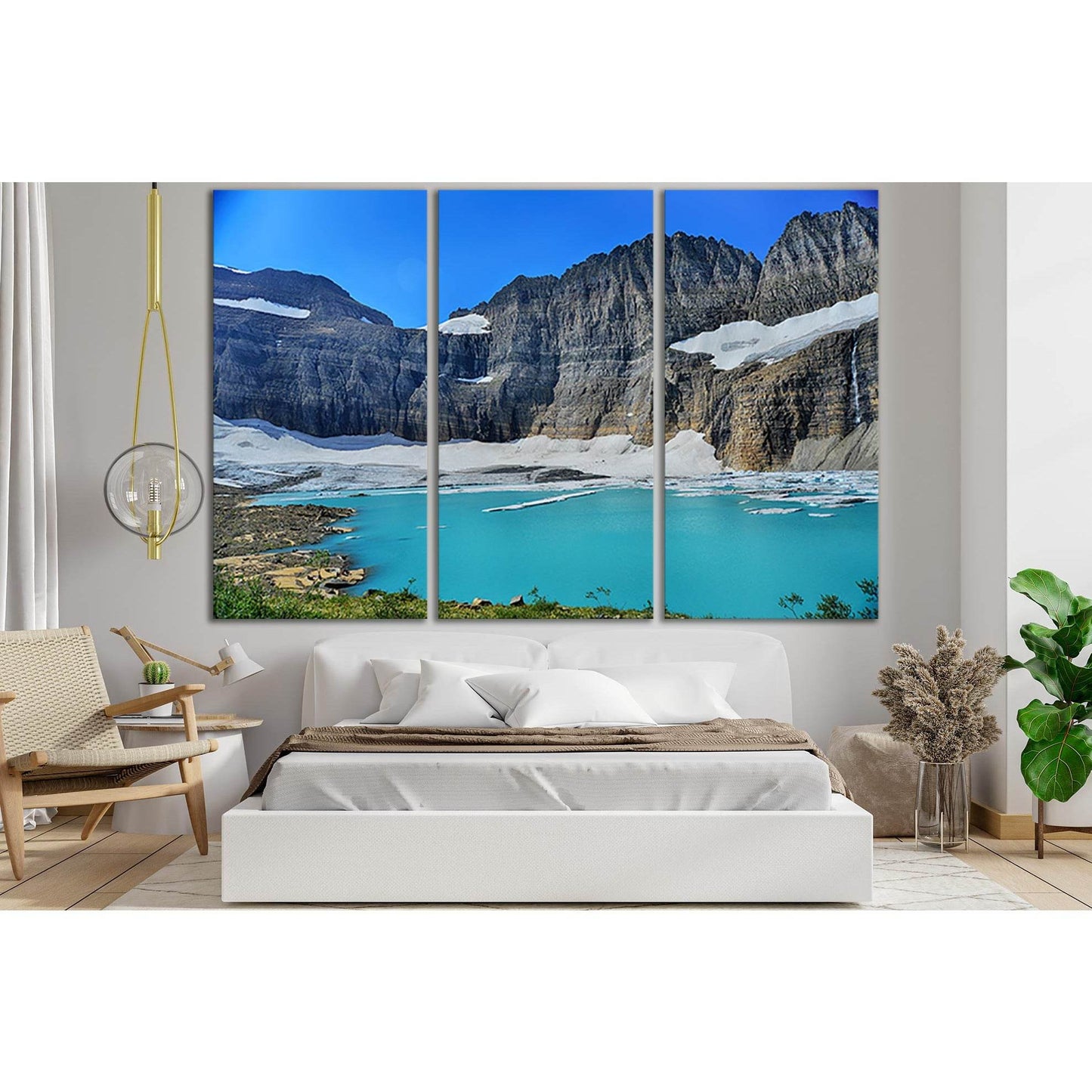 Grinnell Glacier Clear Blue Sky №SL1345 Ready to Hang Canvas Print - Zellart Canvas Prints 0new, ALL_Products, Glacials