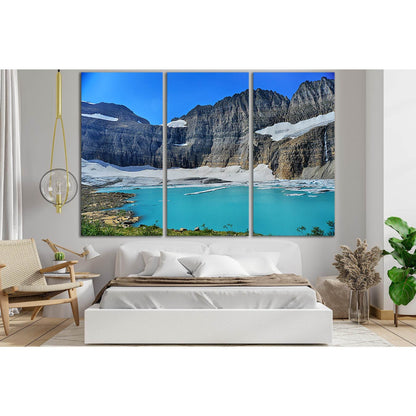 Grinnell Glacier Clear Blue Sky №SL1345 Ready to Hang Canvas Print - Zellart Canvas Prints 0new, ALL_Products, Glacials
