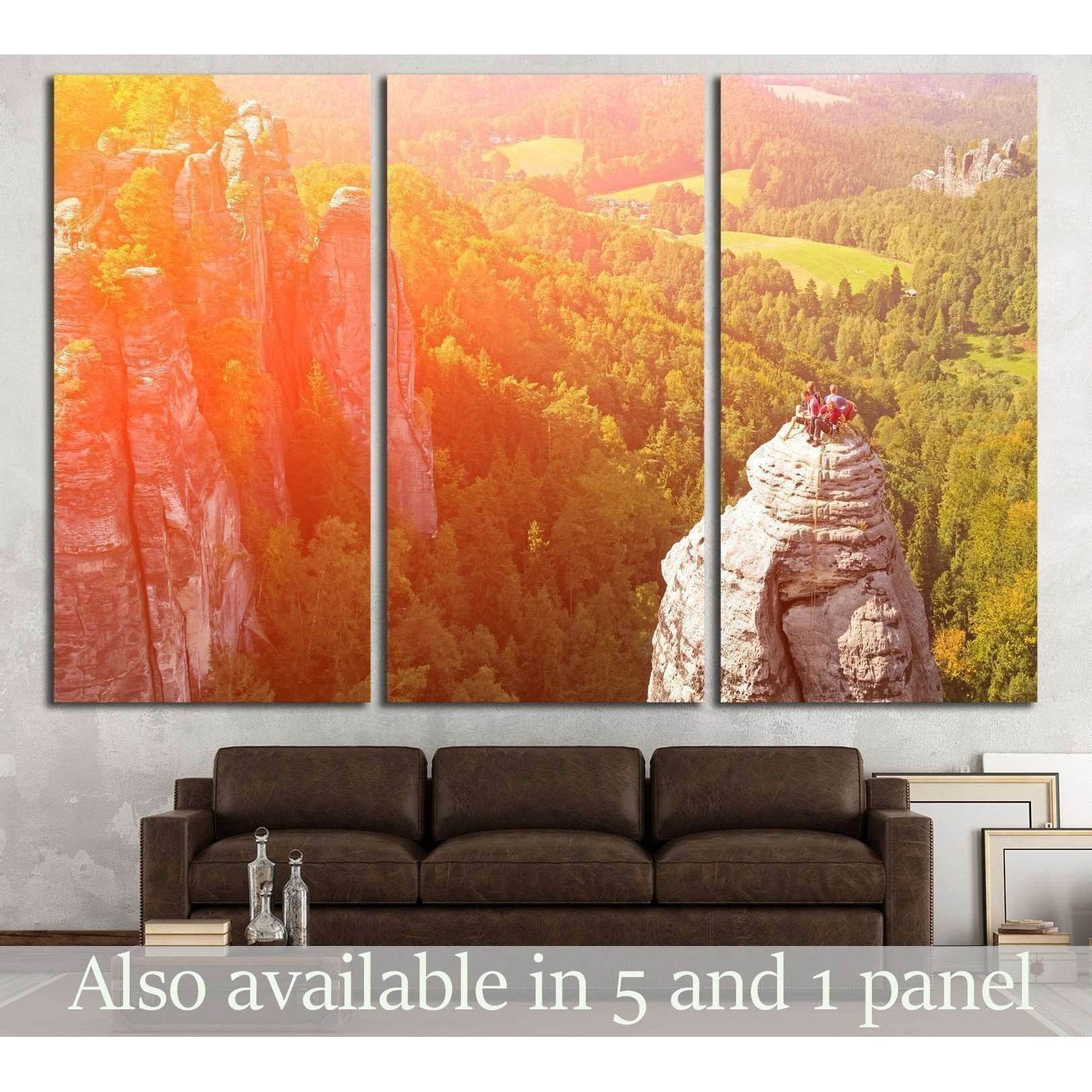 Group of climbers on a cliff №1382 Ready to Hang Canvas PrintCanvas art arrives ready to hang, with hanging accessories included and no additional framing required. Every canvas print is hand-crafted, made on-demand at our workshop and expertly stretched