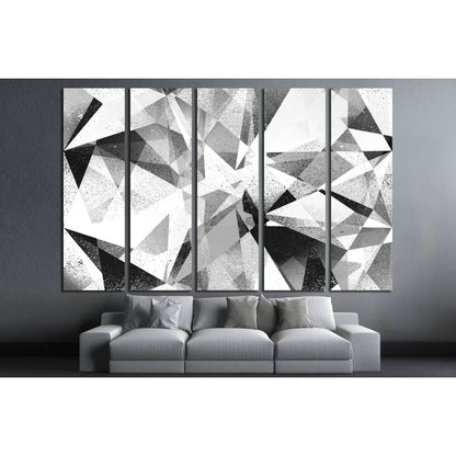 Grunge geometric black and white abstract background illustration №2876 Ready to Hang Canvas Print - Zellart Canvas Prints ALL_Products, s-2876