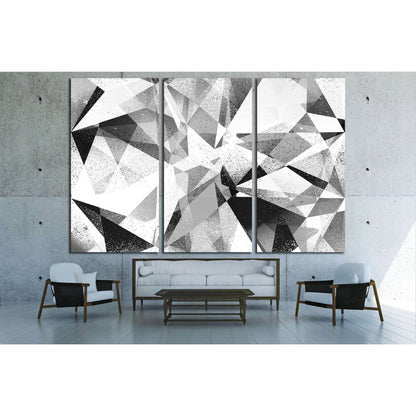 Grunge geometric black and white abstract background illustration №2876 Ready to Hang Canvas Print - Zellart Canvas Prints ALL_Products, s-2876