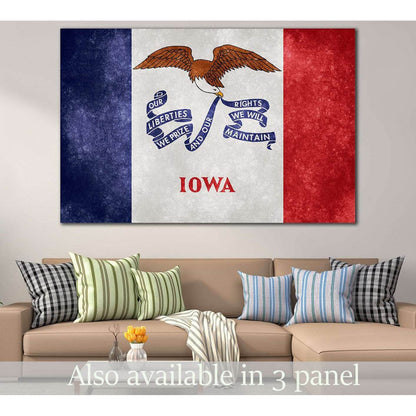 Grungy Flag of Lowa №832 Ready to Hang Canvas Print - Zellart Canvas Prints ALL_Products, z-832