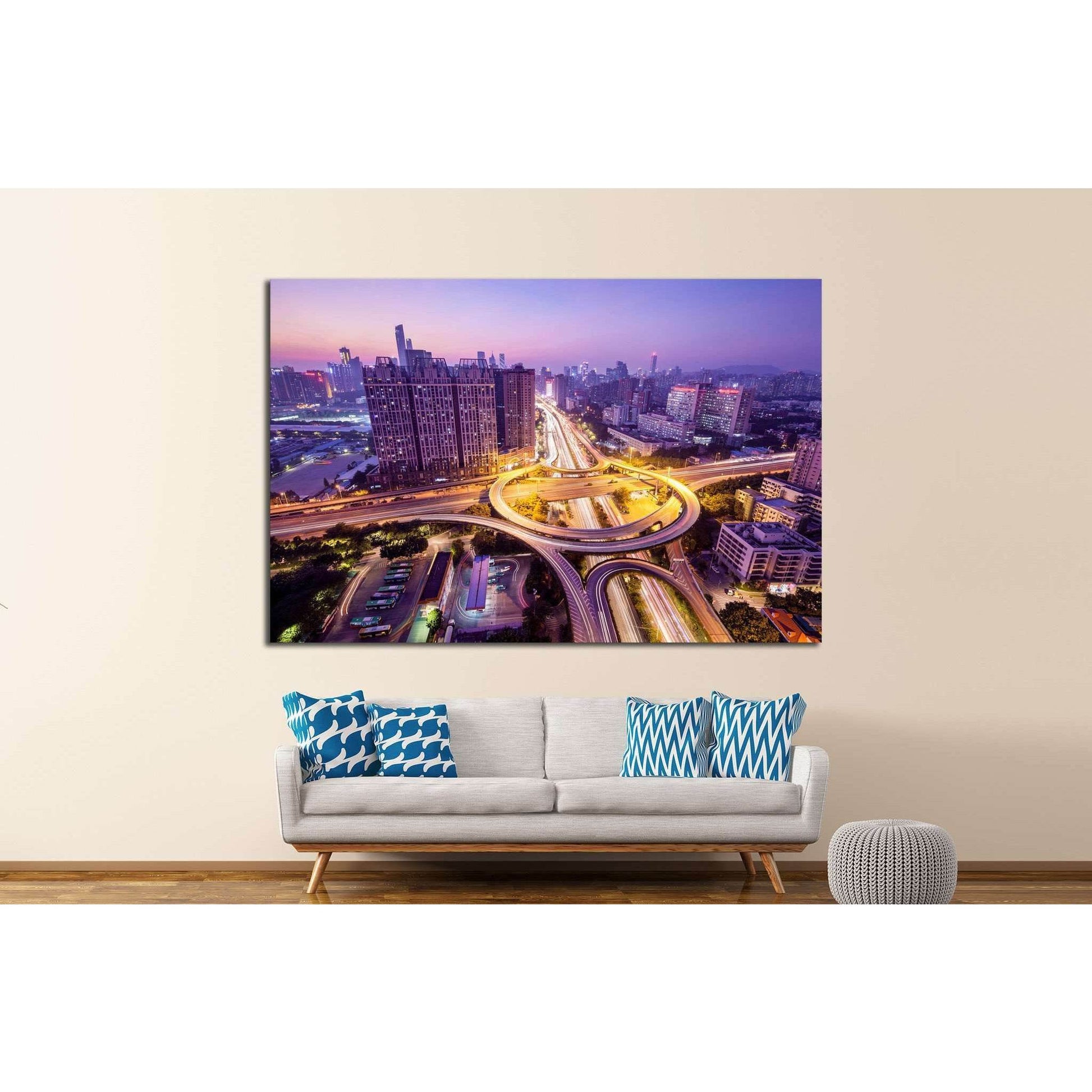 Guangzhou at night №1250 Ready to Hang Canvas Print - Zellart Canvas Prints ALL_Products, s-1250