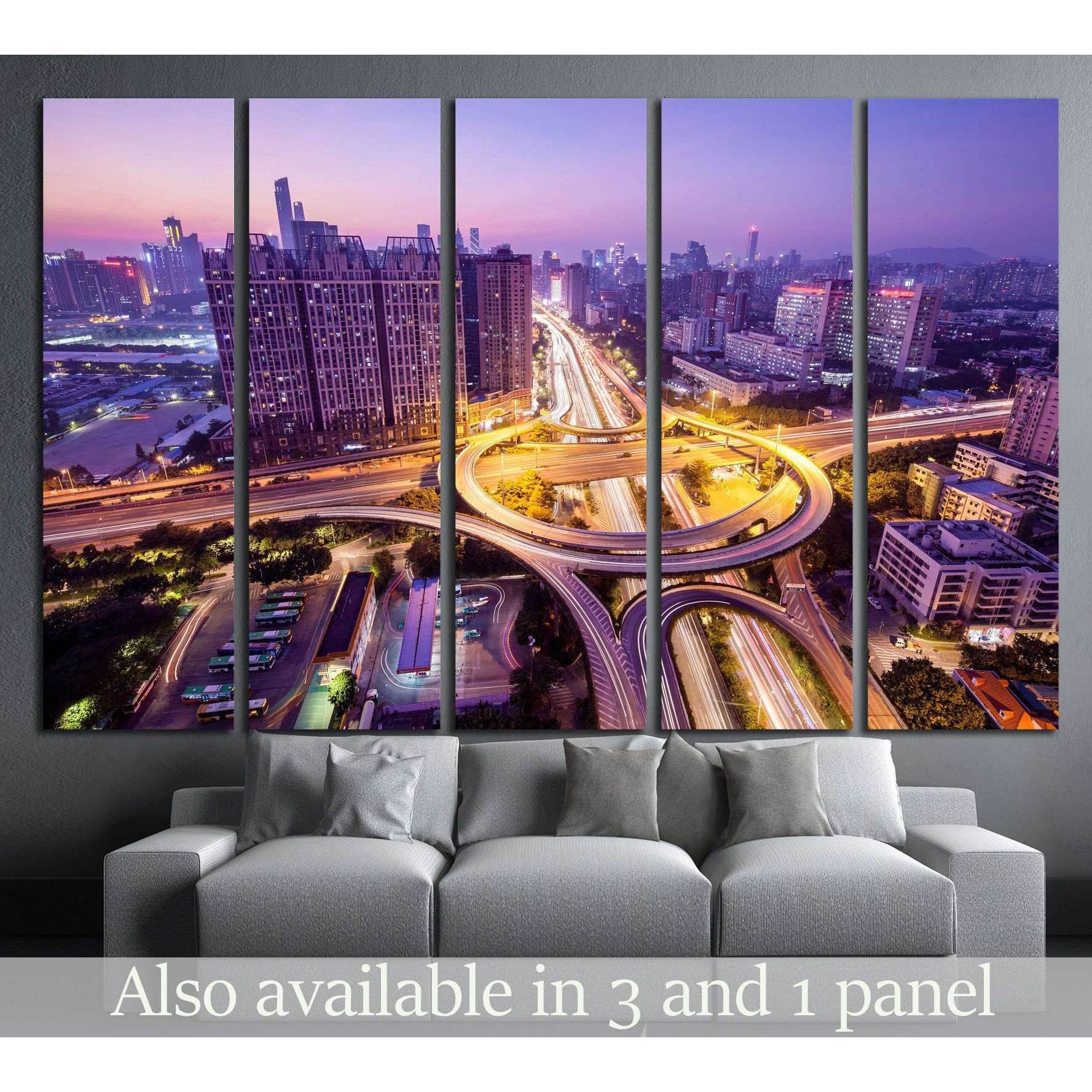 Guangzhou at night №1250 Ready to Hang Canvas Print - Zellart Canvas Prints ALL_Products, s-1250