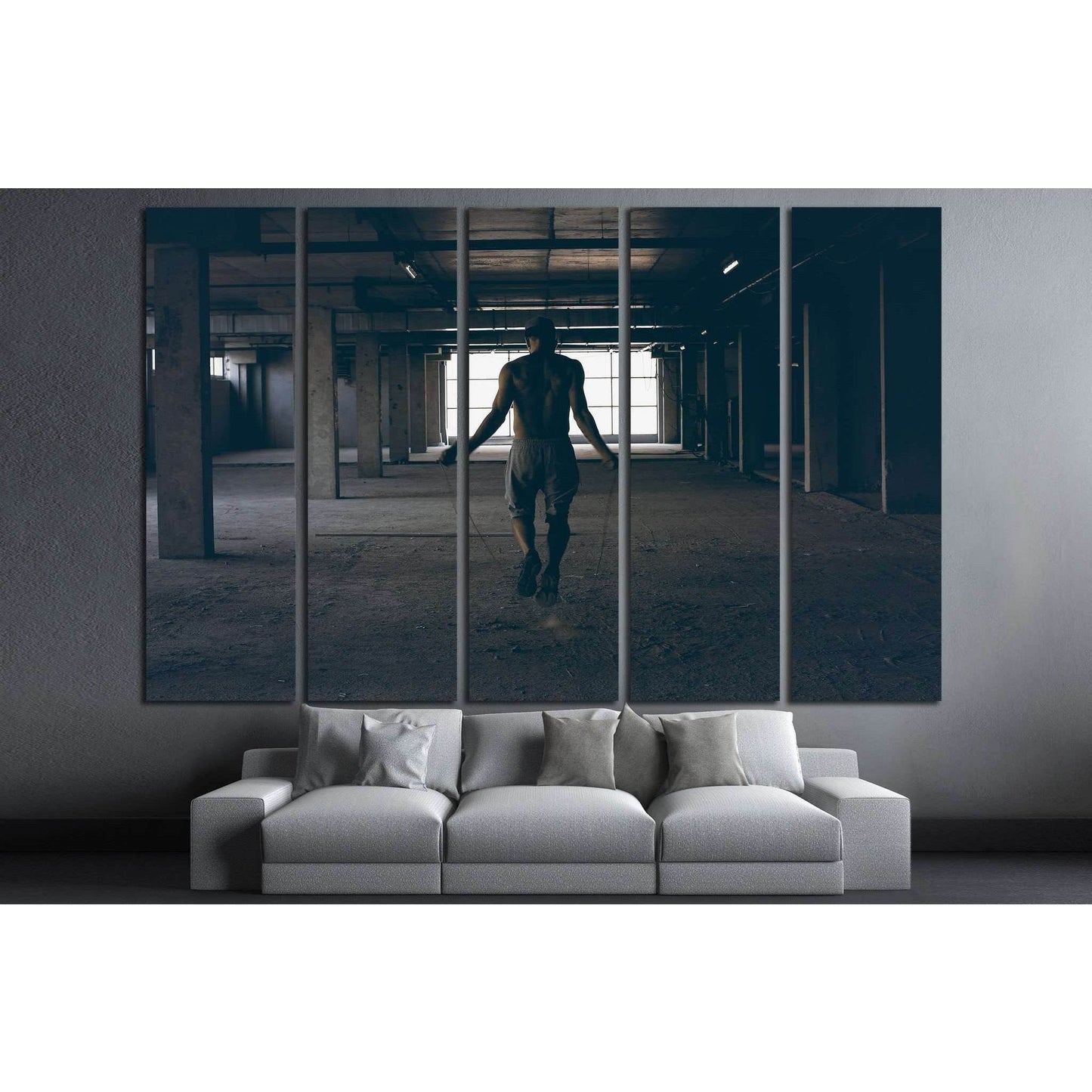 Guy in the baseball cap in the gym №1385 Ready to Hang Canvas Print - Zellart Canvas Prints ALL_Products, s-1385