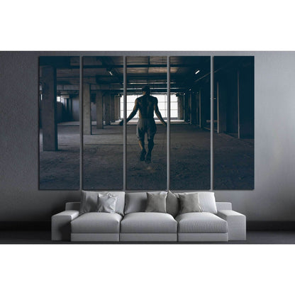 Guy in the baseball cap in the gym №1385 Ready to Hang Canvas Print - Zellart Canvas Prints ALL_Products, s-1385