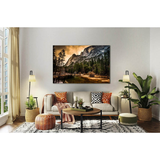 Half Dome Over Mirror Lake №sl07 Ready to Hang Canvas Print - Zellart Canvas Prints 0new, ALL_Products, Nature & Landscapes Canvas Print
