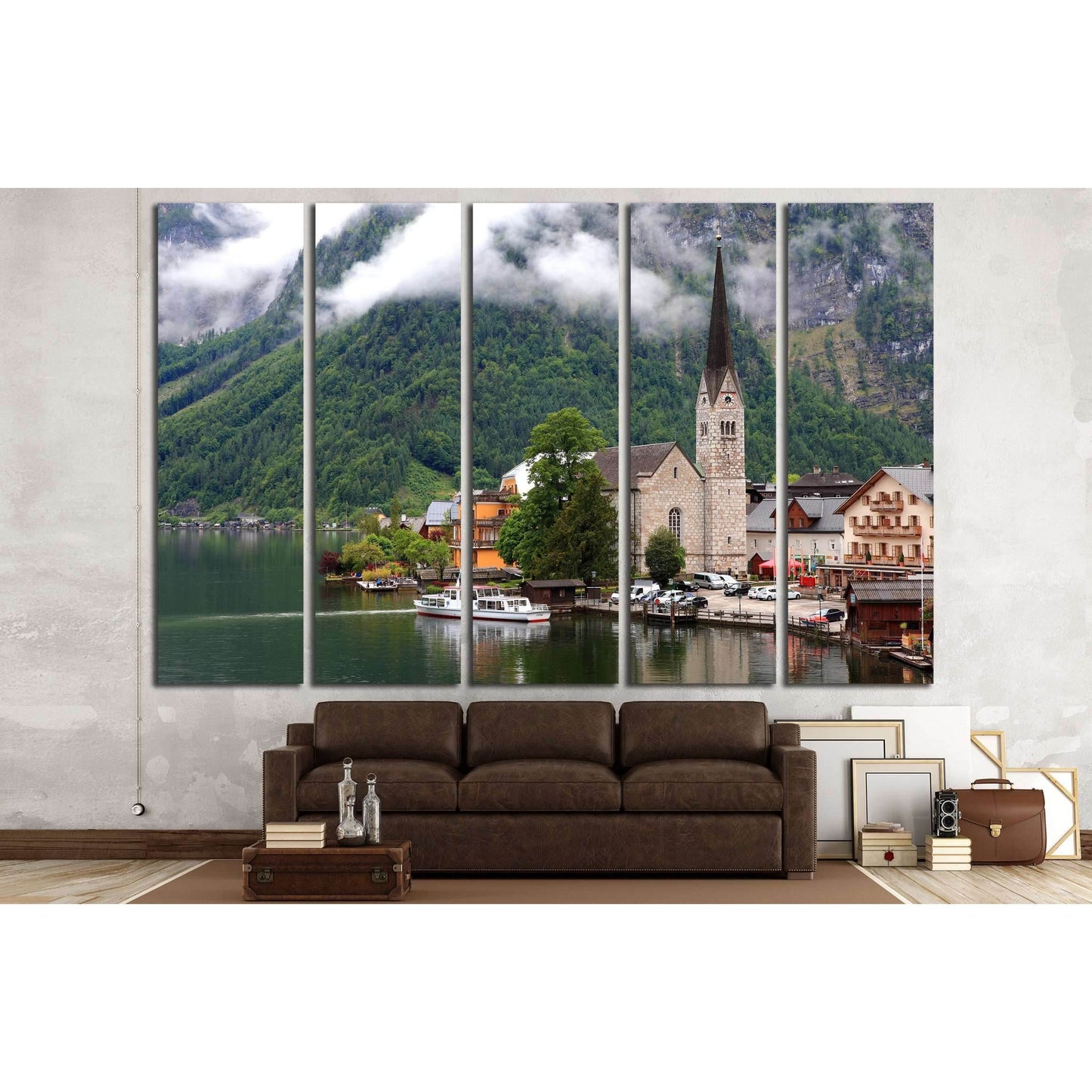 Hallstatt, the most beautiful lake town in the world, Austria. №2630 Ready to Hang Canvas Print - Zellart Canvas Prints ALL_Products, s-2630