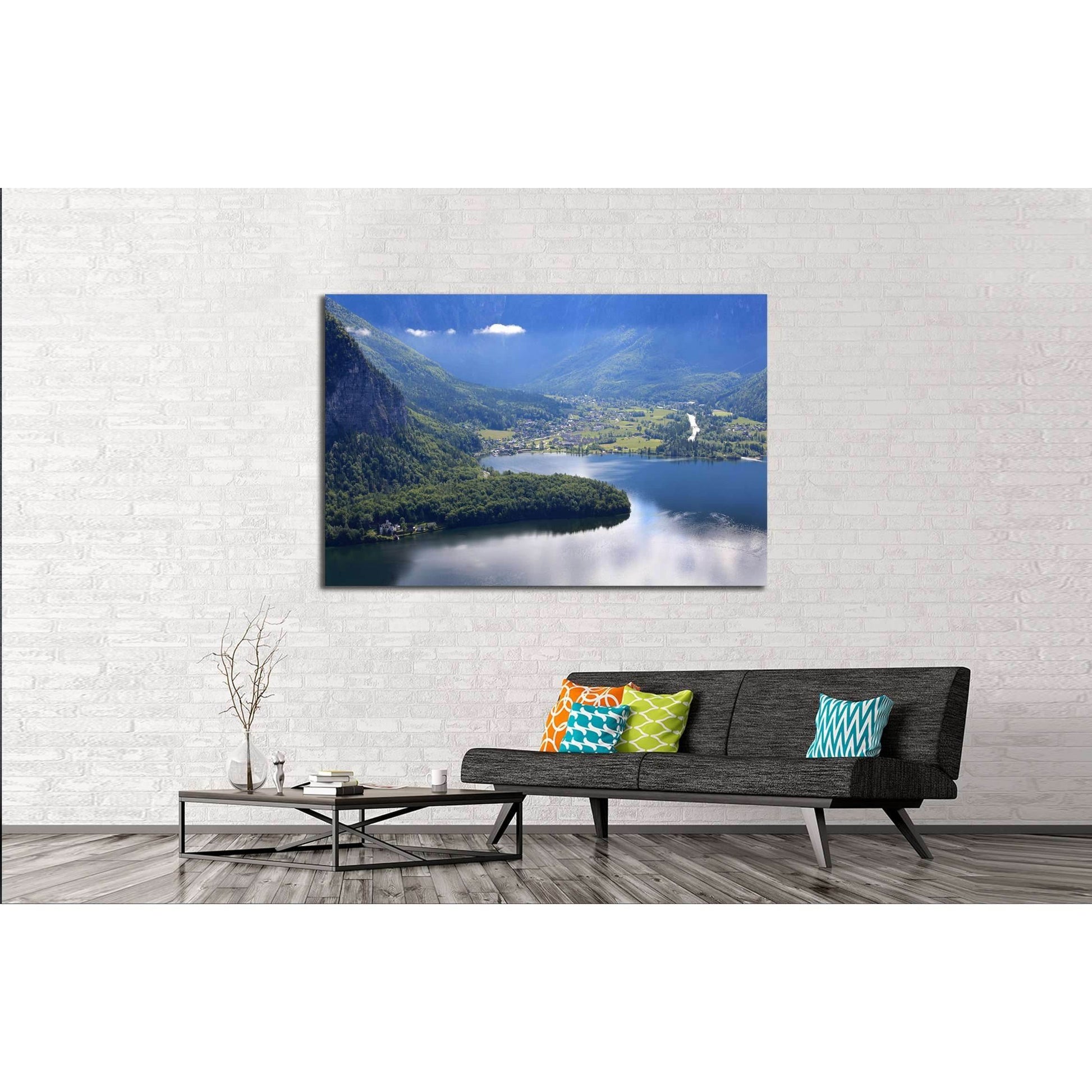 Hallstatt, the most beautiful lake town in the world, Austria №2844 Ready to Hang Canvas Print - Zellart Canvas Prints ALL_Products, s-2844