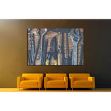 Hand tools on a wooden table in rustic style №1897 Ready to Hang Canvas Print