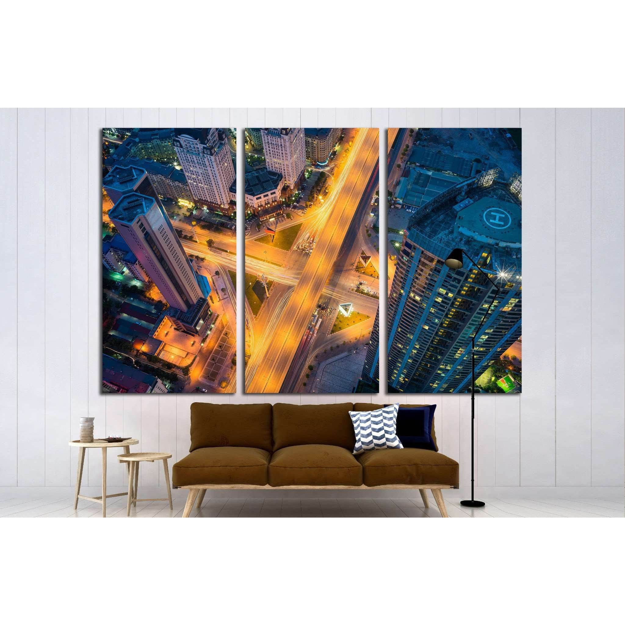 Hanoi cityscape, intersection Pham Hung - Duong Dinh Nghe, Vietnam №1555 Ready to Hang Canvas Print