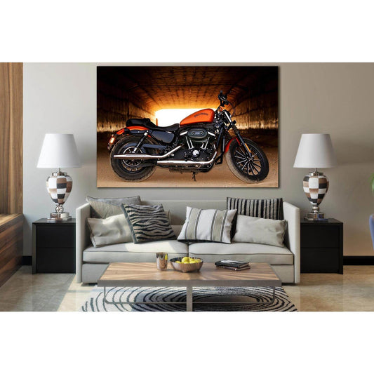 Harley Davidson Bike №SL772 Ready to Hang Canvas Print - Zellart Canvas Prints 0new, ALL_Products, Engine, Engines Wall Art