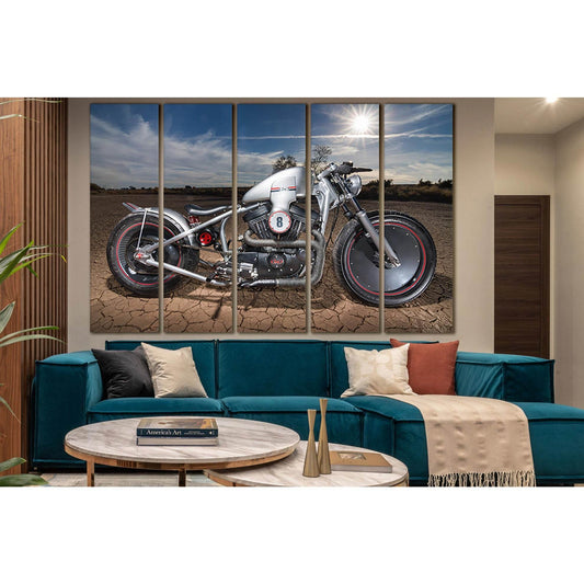 Harley Davidson In The Desert №SL921 Ready to Hang Canvas Print - Zellart Canvas Prints 0new, ALL_Products, Sports & Motivation