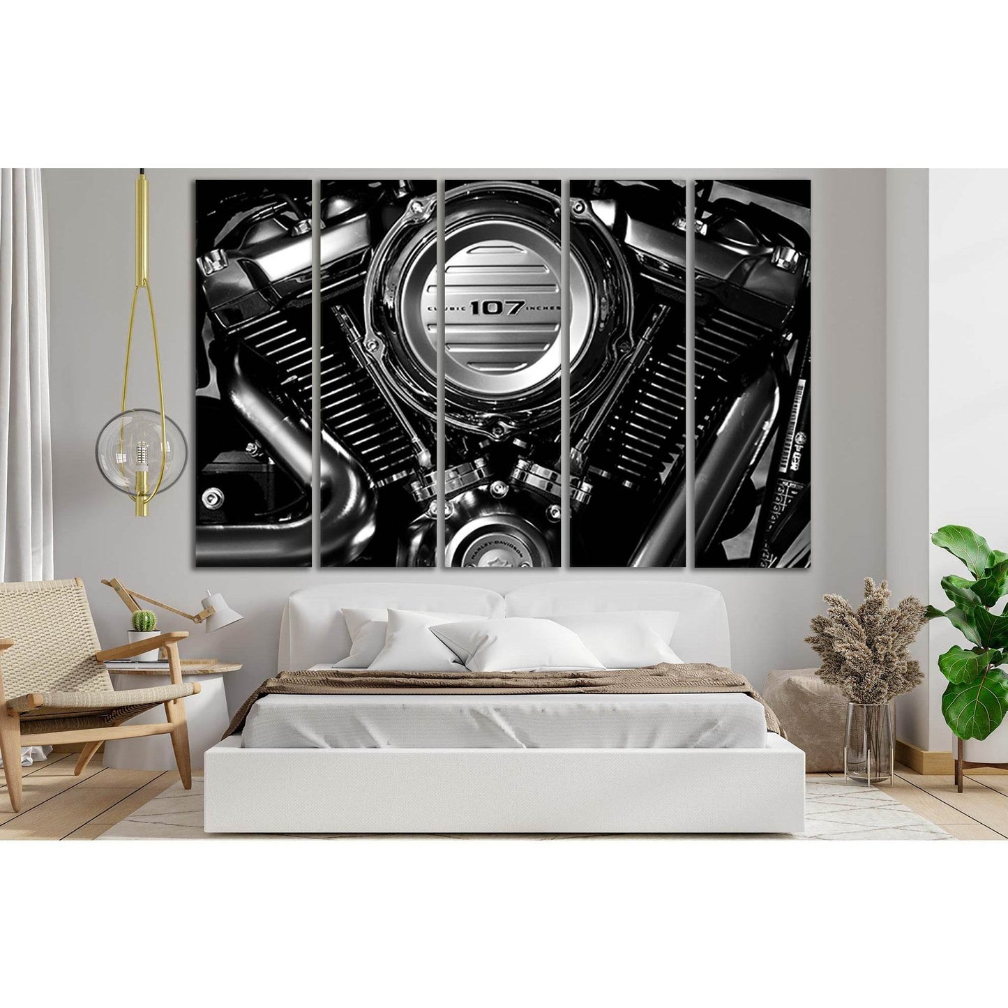 Harley Davidson Massive Engine №SL753 Ready to Hang Canvas Print - Zellart Canvas Prints 0new, ALL_Products, Engine, Engines Wall Art
