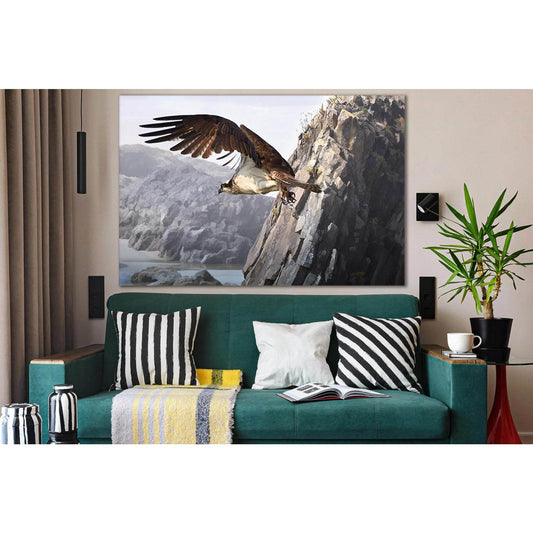 HawkI In Flight №SL994 Ready to Hang Canvas Print - Zellart Canvas Prints 0new, ALL_Products, Animals & Wildlife