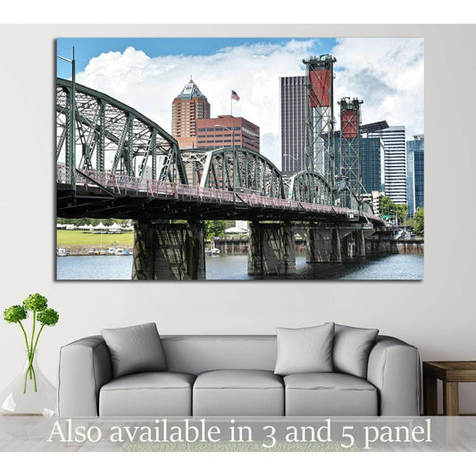 Hawthorn bridge, Portland, Oregon №796 Ready to Hang Canvas Print - Zellart Canvas Prints ALL_Products, s-796