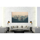 Haze Hong Kong downtown view from Victoria peak. Filtered shot №2314 Ready to Hang Canvas Print