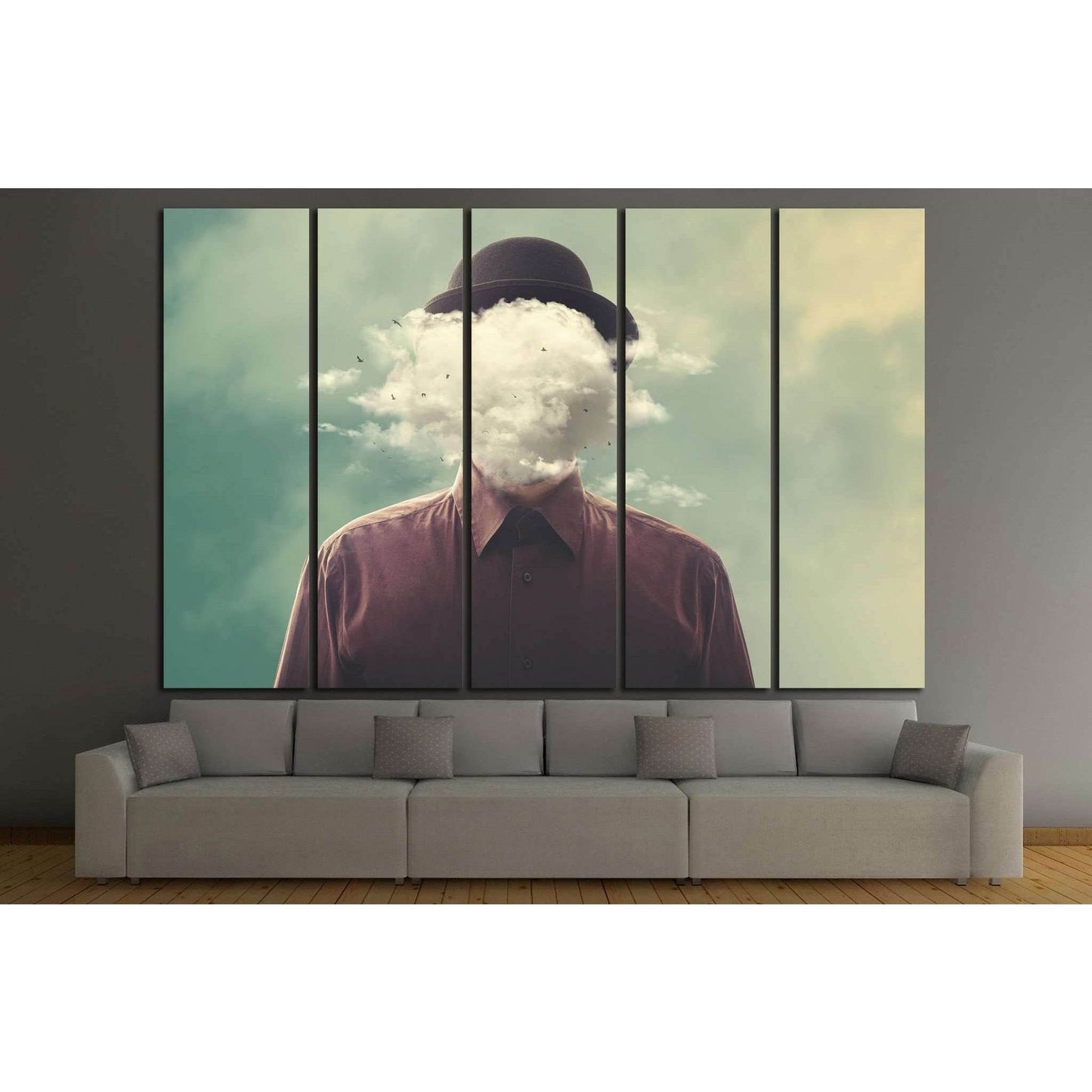 head in the clouds №1087 Ready to Hang Canvas Print - Zellart Canvas Prints ALL_Products, s-1087