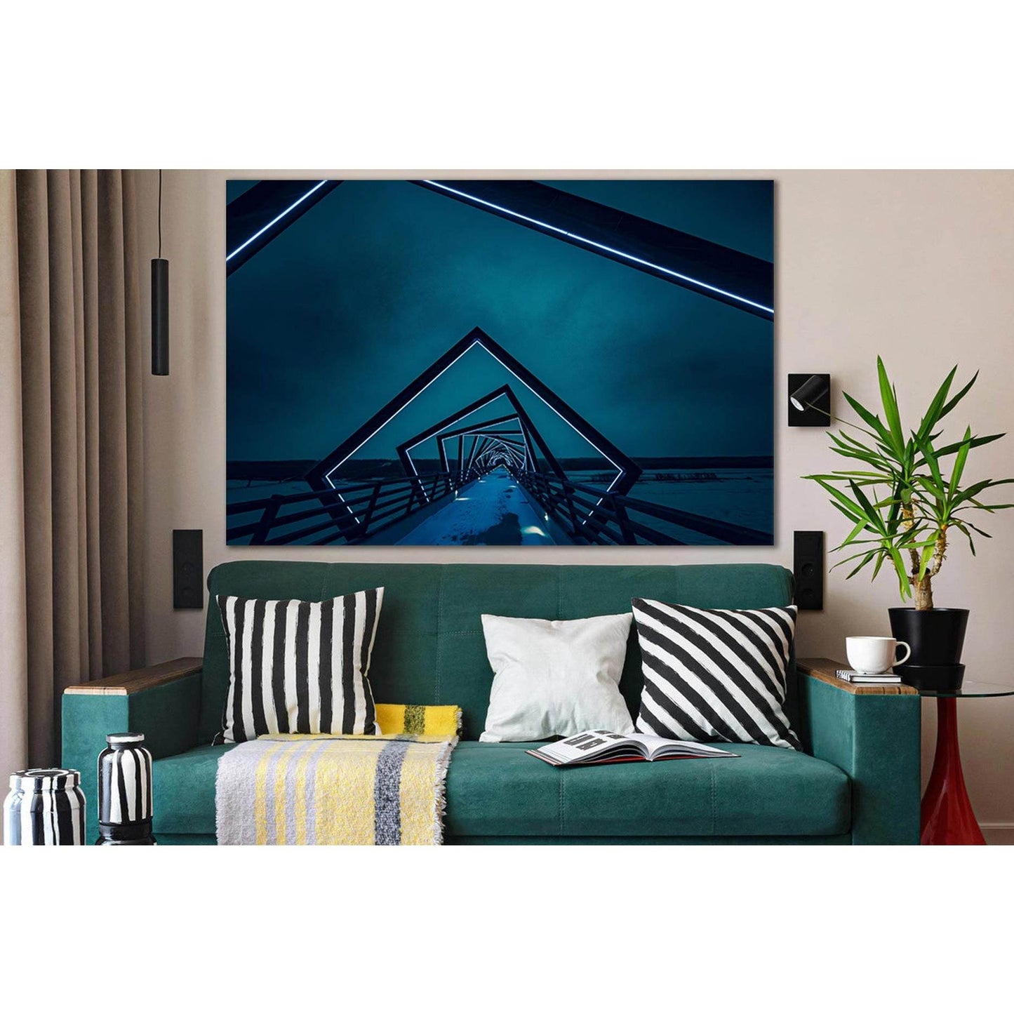 High Trestle Trail №SL1116 Ready to Hang Canvas Print - Zellart Canvas Prints 0new, ALL_Products, Bridges Wall Art