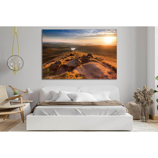 Hill Top Beautiful Sunset №SL241 Ready to Hang Canvas Print - Zellart Canvas Prints 0new, ALL_Products, SUNRISE & SUNSET WALL ART
