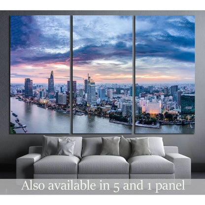 Ho Chi Minh City, aerial view №2741 Ready to Hang Canvas Print - Zellart Canvas Prints ALL_Products, s-2741