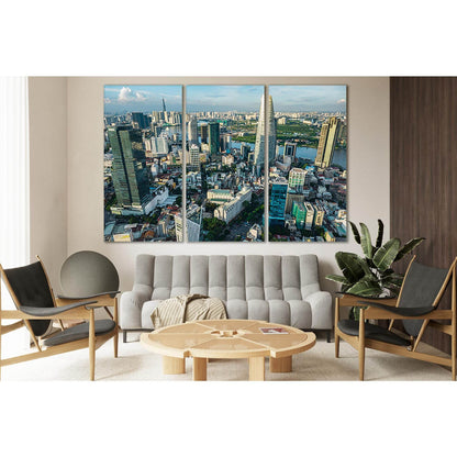 Ho Chi Minh City Skyscrapers №SL303 Ready to Hang Canvas Print - Zellart Canvas Prints 0new, ALL_Products, Cityscapes & Skylines