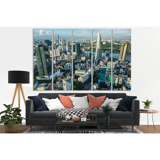 Ho Chi Minh City Skyscrapers №SL303 Ready to Hang Canvas Print - Zellart Canvas Prints 0new, ALL_Products, Cityscapes & Skylines