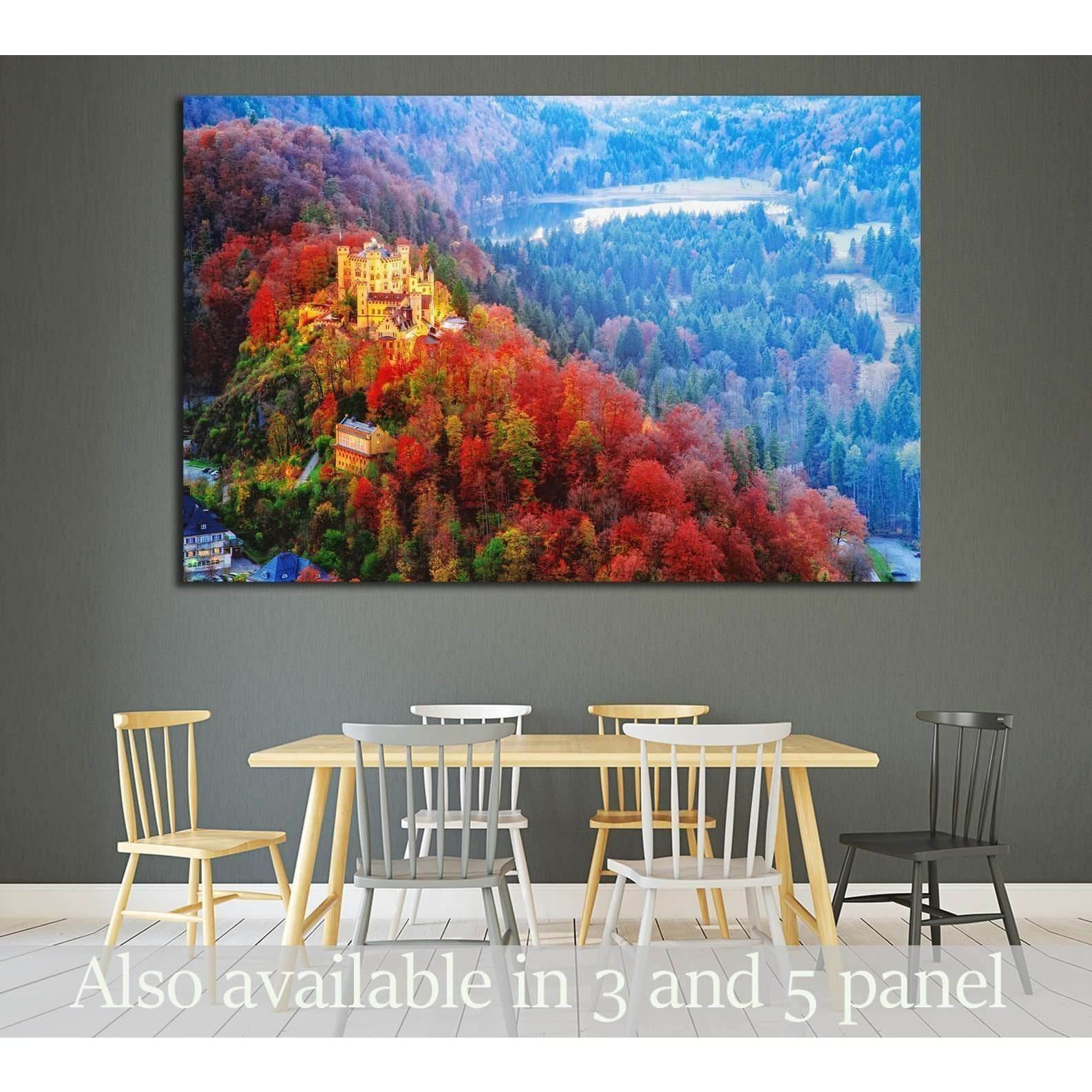Hohenschwangau castle, Germany, Bavaria region №1811 Ready to Hang Canvas Print - Zellart Canvas Prints ALL_Products, s-1811