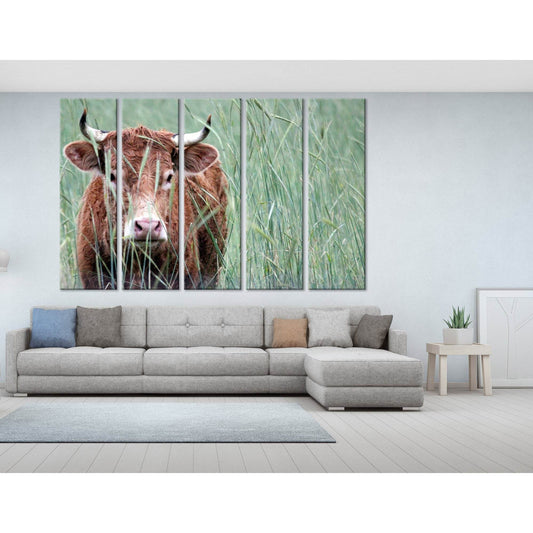 Holstein Cow On The Field №04234 Ready to Hang Canvas Print - Zellart Canvas Prints ALL_Products, Cow