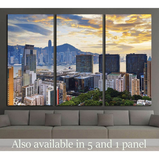 Hong Kong city sunset , Tsim Sha Tsui downtown №2389 Ready to Hang Canvas PrintCanvas art arrives ready to hang, with hanging accessories included and no additional framing required. Every canvas print is hand-crafted, made on-demand at our workshop and e