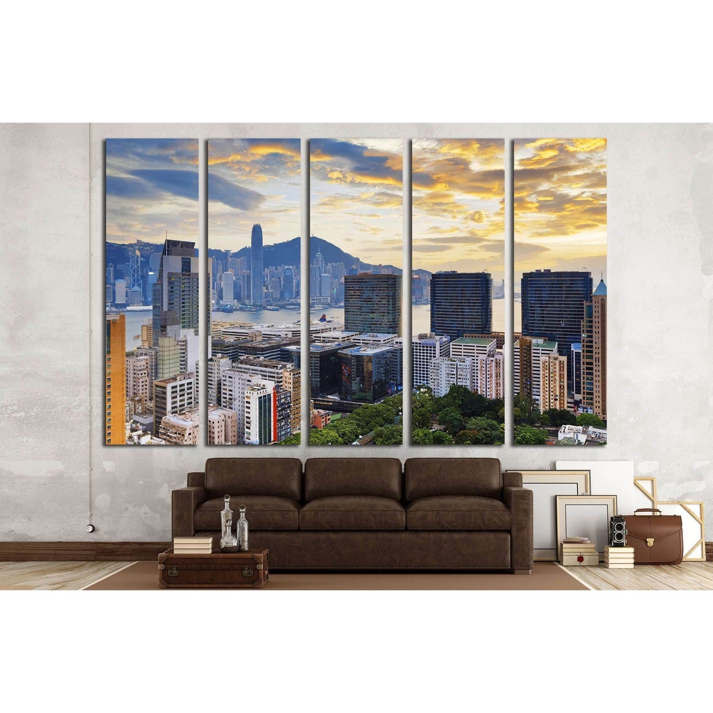 Hong Kong city sunset , Tsim Sha Tsui downtown №2389 Ready to Hang Canvas PrintCanvas art arrives ready to hang, with hanging accessories included and no additional framing required. Every canvas print is hand-crafted, made on-demand at our workshop and e