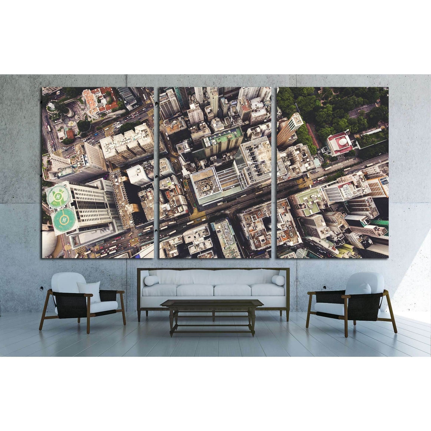 Hong Kong city with tall buildings and development transportation infrastructure №2978 Ready to Hang Canvas Print - Zellart Canvas Prints ALL_Products, s-2978