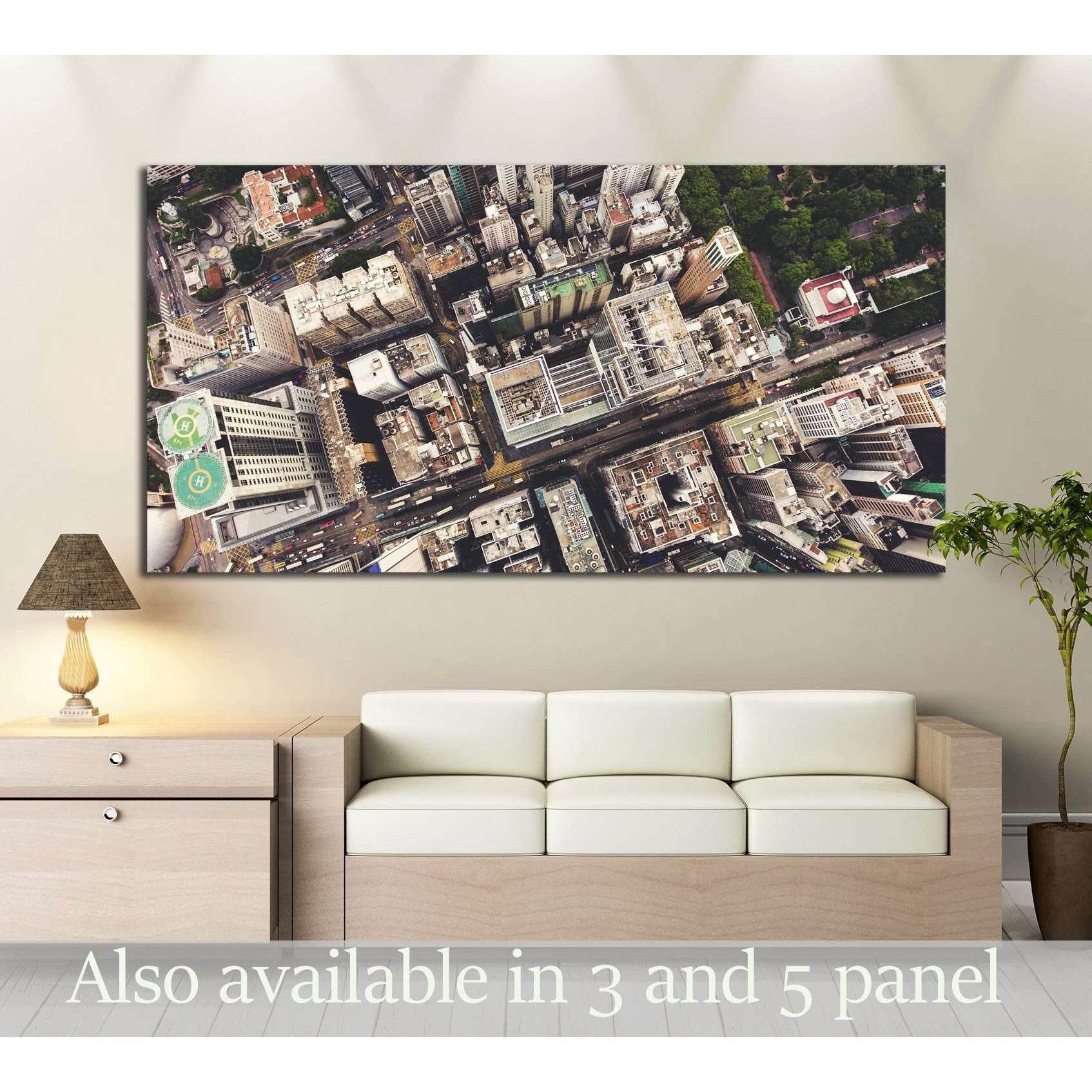 Hong Kong city with tall buildings and development transportation infrastructure №2978 Ready to Hang Canvas Print - Zellart Canvas Prints ALL_Products, s-2978