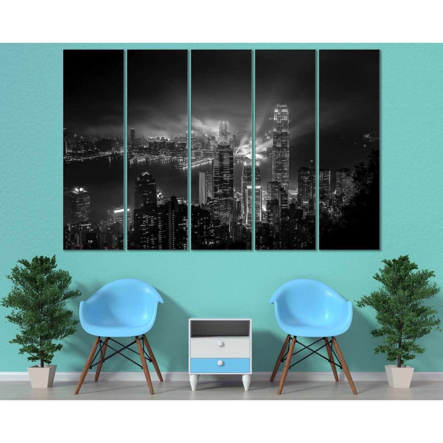 Hong Kong Cityscape №3014 Ready to Hang Canvas Print - Zellart Canvas Prints ALL_Products, z-3014