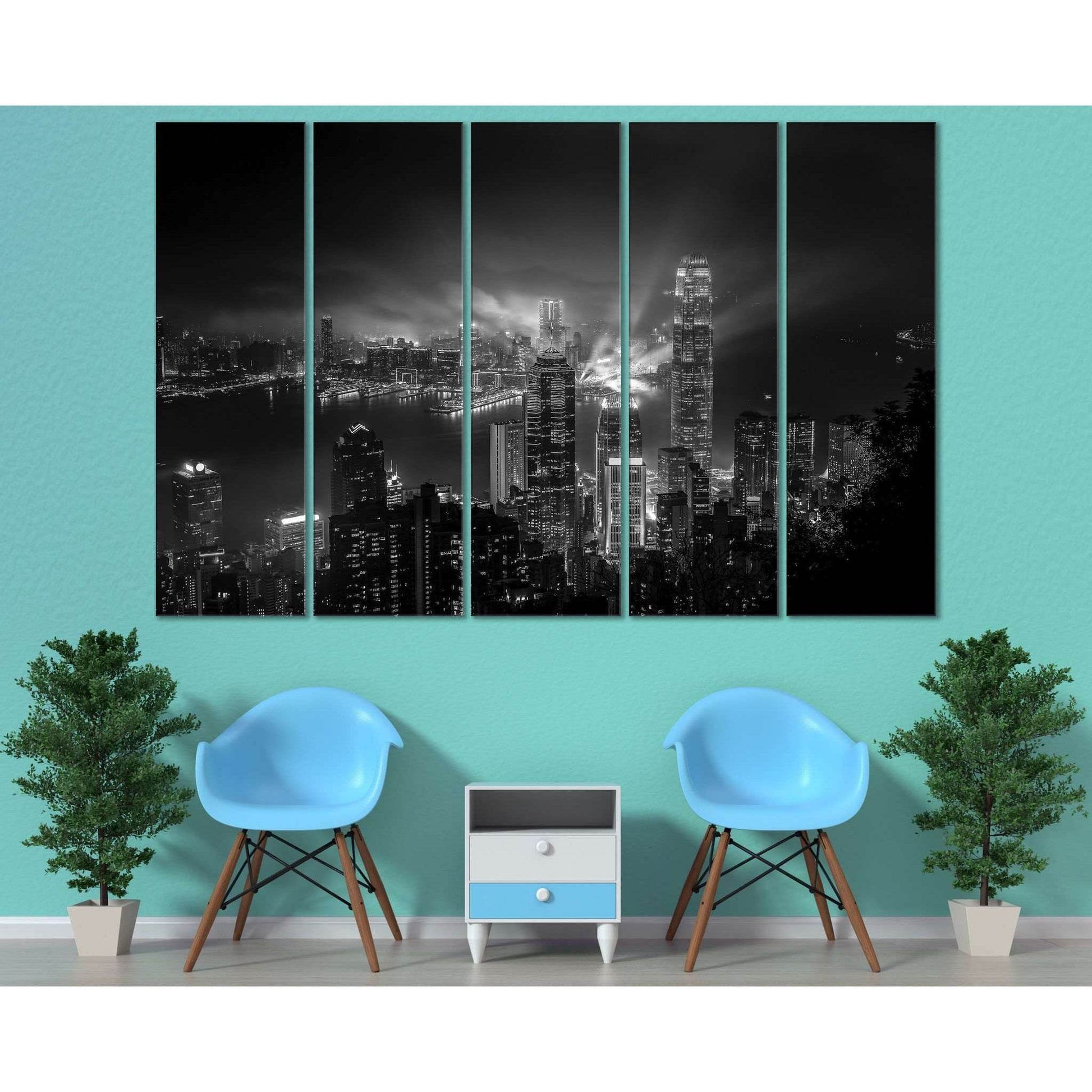 Hong Kong Cityscape №3014 Ready to Hang Canvas Print - Zellart Canvas Prints ALL_Products, z-3014