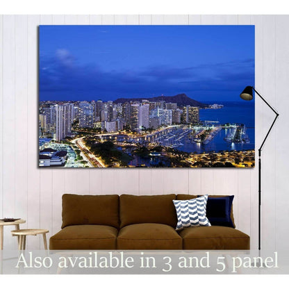 Honolulu with Ilikai Marina №1772 Ready to Hang Canvas Print - Zellart Canvas Prints ALL_Products, s-1772