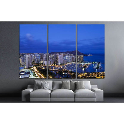 Honolulu with Ilikai Marina №1772 Ready to Hang Canvas Print - Zellart Canvas Prints ALL_Products, s-1772