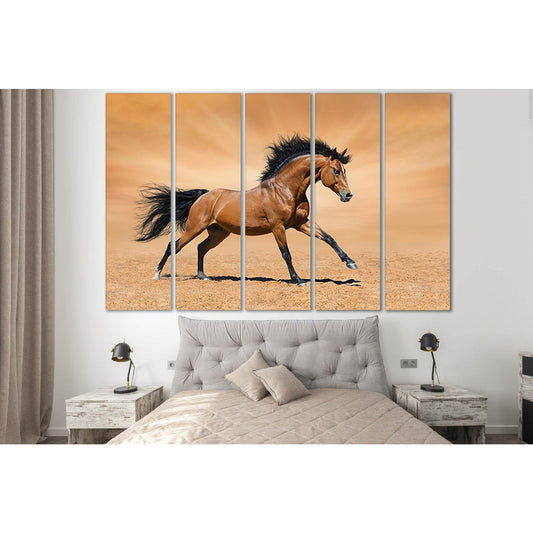 Horse Running On The Sand №SL1035 Ready to Hang Canvas Print - Zellart Canvas Prints 0new, ALL_Products, Animals & Wildlife, Horses