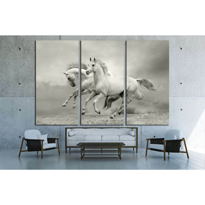 horses in summer №2786 Ready to Hang Canvas Print - Zellart Canvas Prints ALL_Products, Horses, s-2786