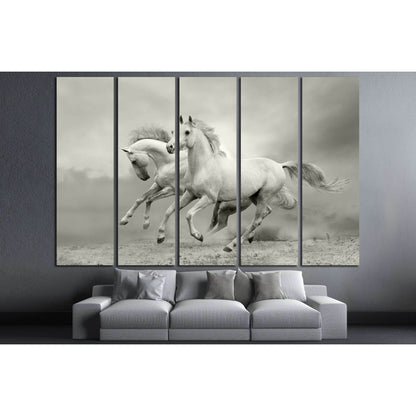 horses in summer №2786 Ready to Hang Canvas Print - Zellart Canvas Prints ALL_Products, Horses, s-2786