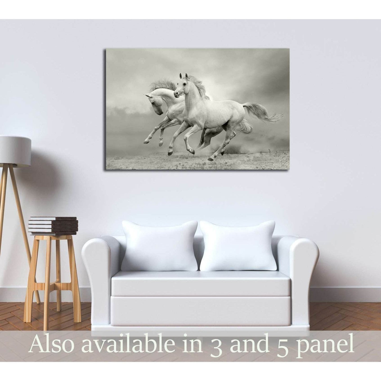horses in summer №2786 Ready to Hang Canvas Print - Zellart Canvas Prints ALL_Products, Horses, s-2786