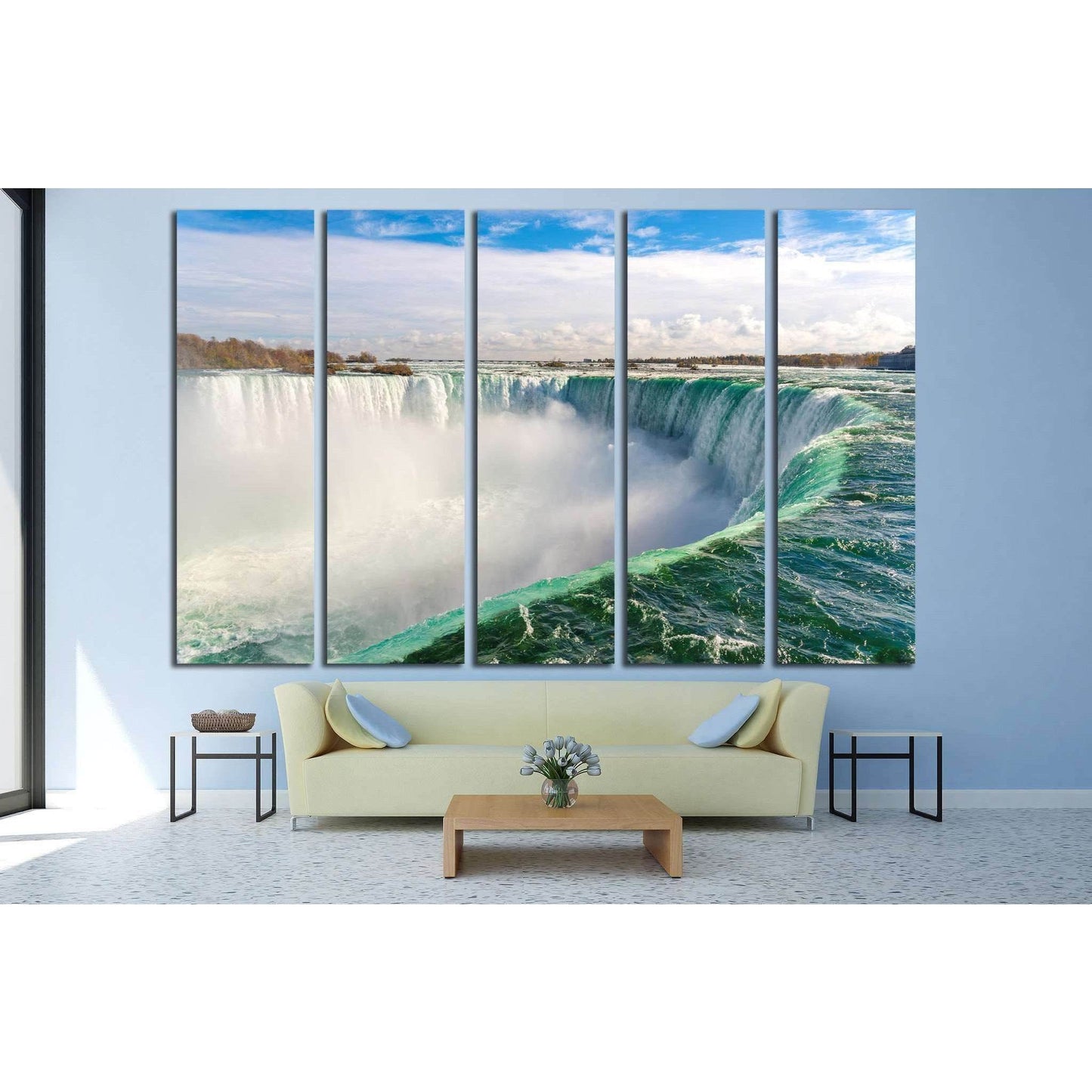 Niagara Falls Wall Art, Horseshoe Fall Canvas Print, Ontario, Canada Ready to Hang Canvas Print №2008This canvas print presents a powerful and close-up view of Niagara Falls, capturing the thunderous motion of the water and the mist that rises above. The