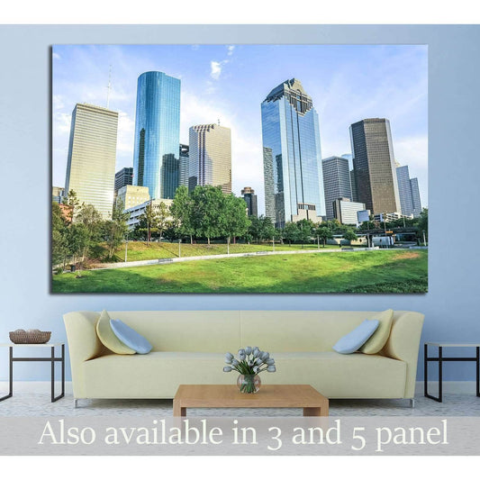 Houston, Texas in daytime №893 Ready to Hang Canvas Print - Zellart Canvas Prints ALL_Products, s-893