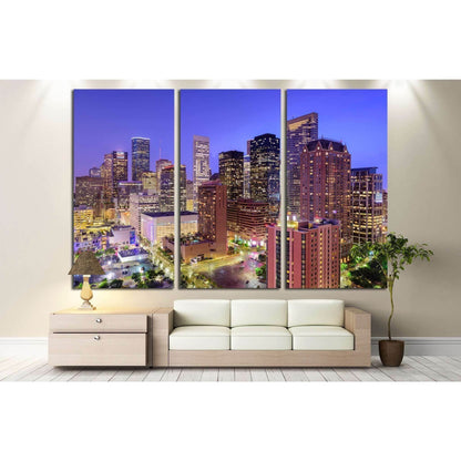 Houston, Texas, USA downtown city skyline №2073 Ready to Hang Canvas Print - Zellart Canvas Prints ALL_Products, s-2073