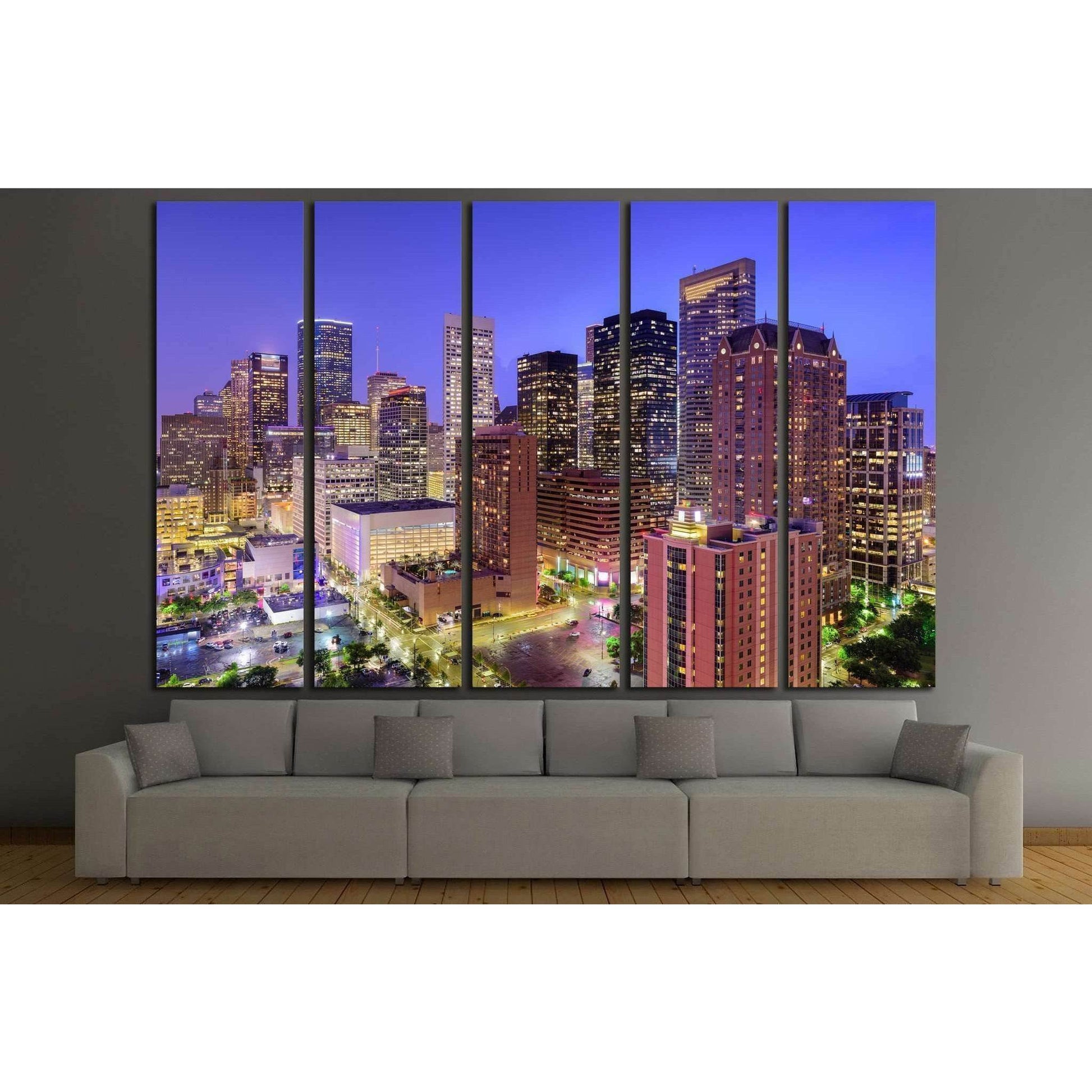 Houston, Texas, USA downtown city skyline №2073 Ready to Hang Canvas Print - Zellart Canvas Prints ALL_Products, s-2073