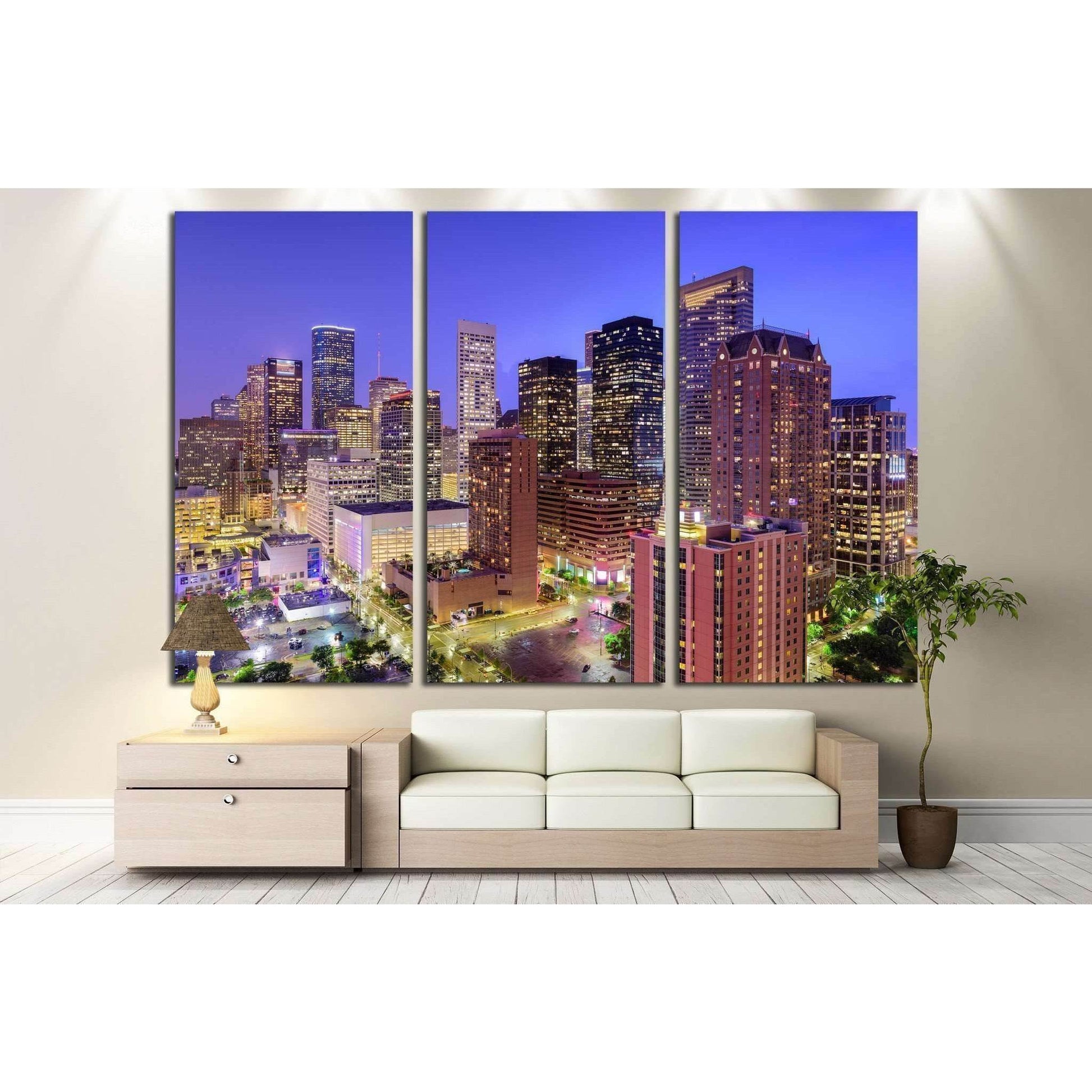 Houston, Texas, USA downtown city skyline №2073 Ready to Hang Canvas PrintCanvas art arrives ready to hang, with hanging accessories included and no additional framing required. Every canvas print is hand-crafted, made on-demand at our workshop and expert